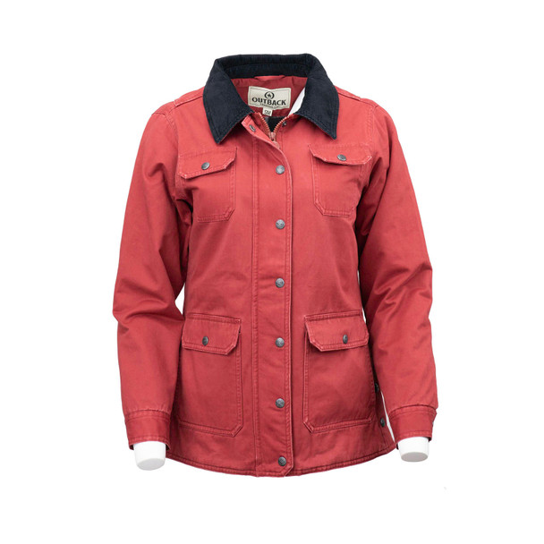 OUTBACK TRADING Women's Gidley Canvas Red Jacket (29862-RED)