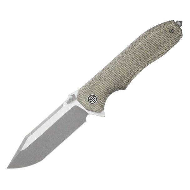 SIG SAUER Validus Two-Tone Satin/Stonewash Modified Tanto Knife with Olive Green Micarta Handle (VA-9GT)