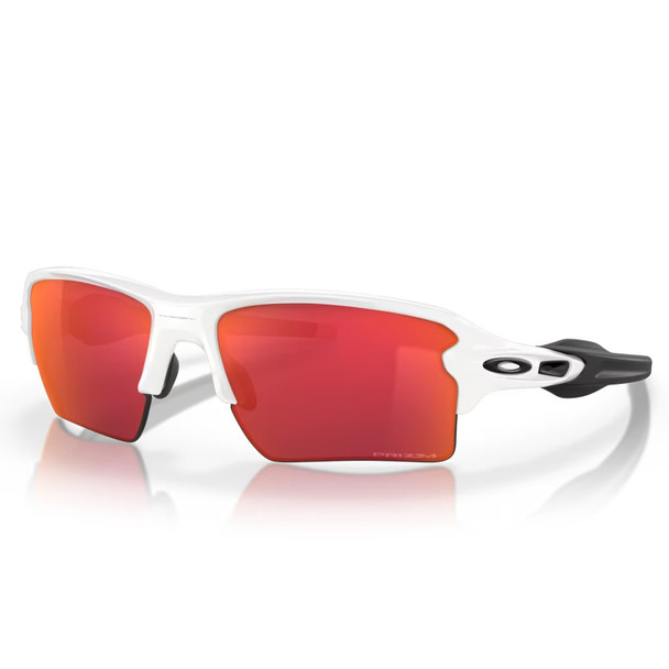 OAKLEY Men's Flak 2.0 XL Polished White Frame/Prizm Field Lenses Rectangular Sunglasses (OO9188-03)