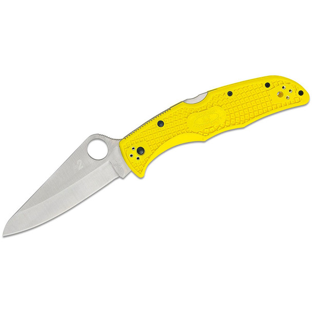 SPYDERCO Pacific Salt 2 3.78in Lightweight Yellow Folding Knife (C91PYL2)