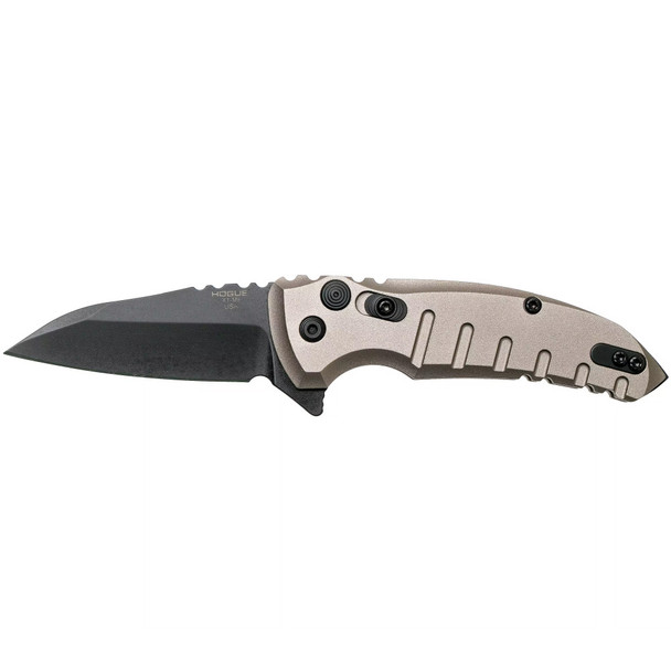 HOGUE X1-Microflip 2.75in Wharncliffe Tumble Matte Flat Dark Earth Folding Knife (24167)