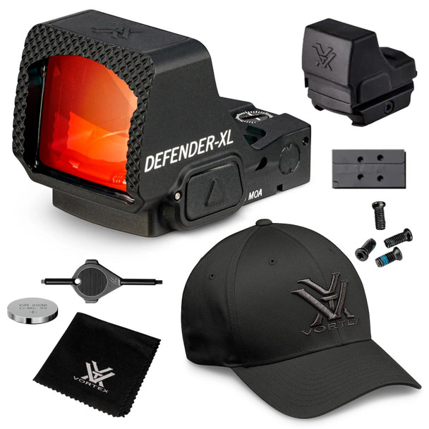 VORTEX Defender-XL 8 MOA Red Dot Sight w/ Men's Flexfit Cap