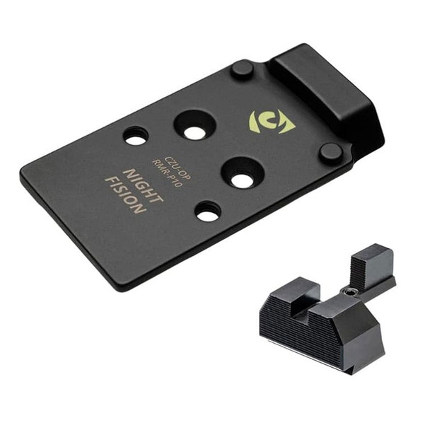 NIGHT FISION Optic Plate + Blacked Out Sights Combo For RMR/507c to CZ-P10 (CZU-OPBS-RMR-P10-ZXZX)