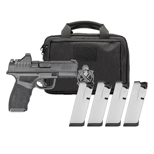 SPRINGFIELD ARMORY Hellcat Pro OSP 9mm 3.7in Black Pistol Gear Pac w/ Viridian RFX11, 1x 15rd/ 3x 17rd Mags, Range Bag (HCP9379BOSP-PAC)