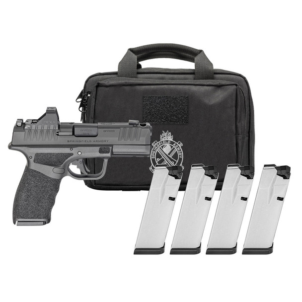 SPRINGFIELD ARMORY Hellcat Pro Comp OSP 9mm 3.7in Black Pistol Gear Pac w/ Viridian RFX11, 4x 15rd Mags, Range Bag (HCP9379BOSP15COM-PAC)