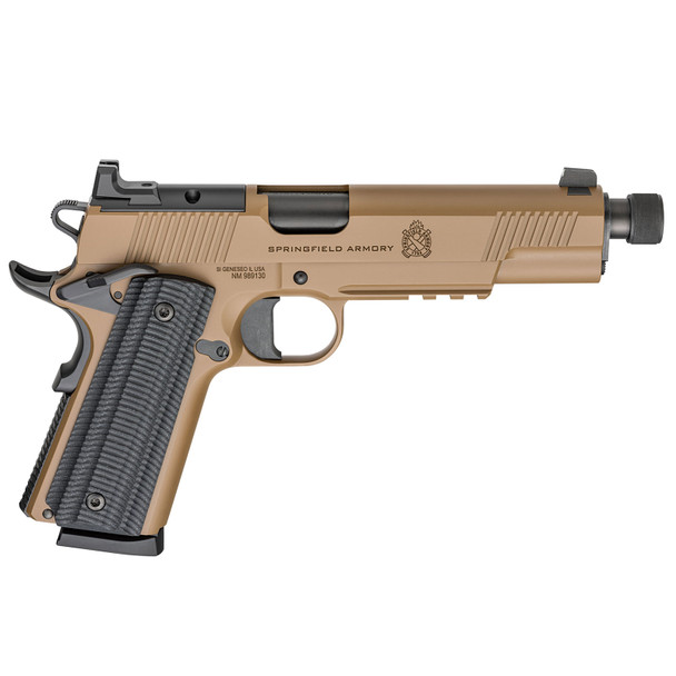SPRINGFIELD ARMORY 1911 Operator AOS .45 ACP 5.75in Threaded 2x 8rd Mags Coyote Brown Pistol (POT9230CBAOS)