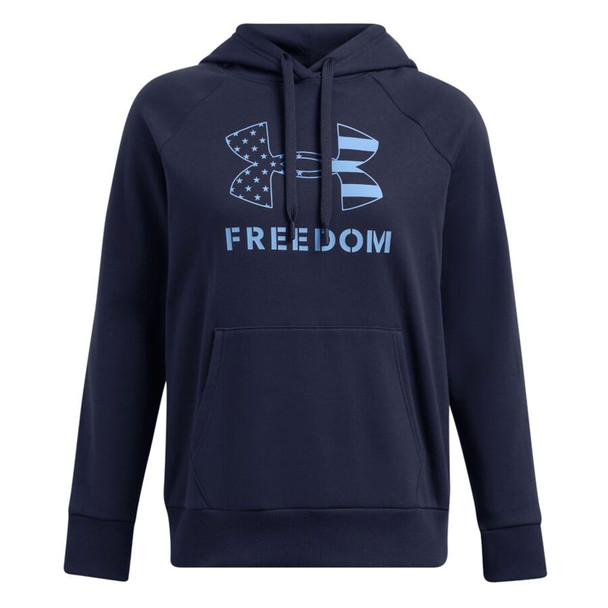 UNDER ARMOUR Women's Rival Freedom Logo Midnight Navy Hoodie (1386360-410)