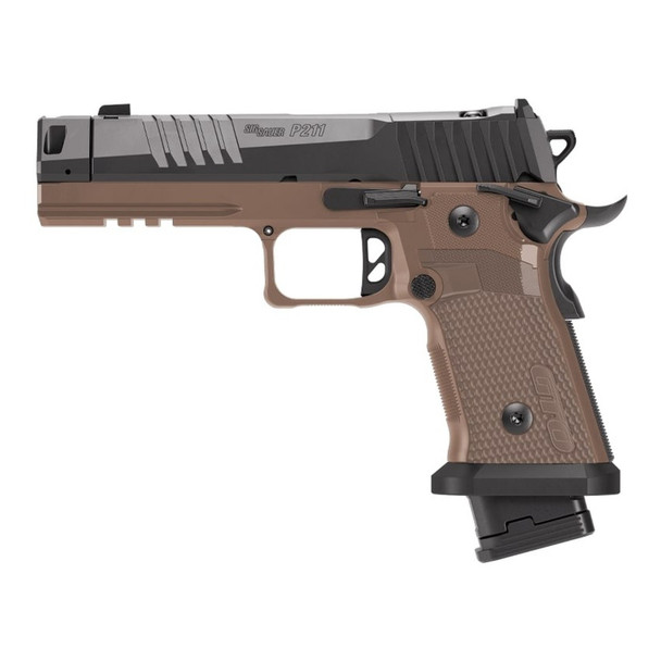 SIG SAUER P211-GTO Combat 9mm 4.4in 1x23rd/2x21rd Coyote Brown Single Action Pistol (211F-9-GTO-CBT)