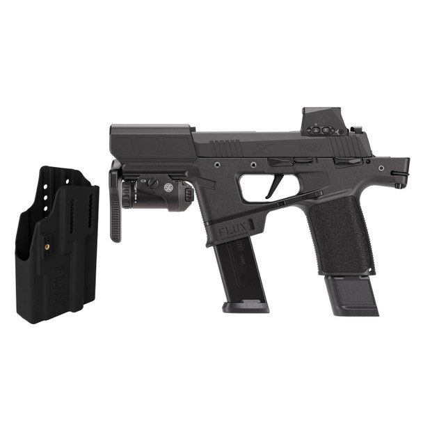 SIG SAUER P365-Flux RXSL 9mm 6in 2x21rd/1x25rd/1x17rd Black Striker Pistol with Holster and Foxtrot 1x Light (365FLUX-9-BXR3-RXSL-TACKIT)