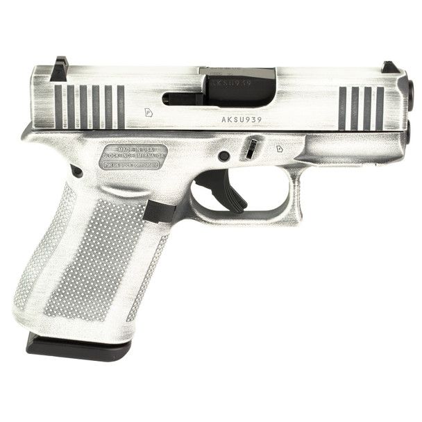 GLOCK 43X 9mm 3.41in 10rd Battle Worn White Striker-Fired Pistol (300-045-0300-11)