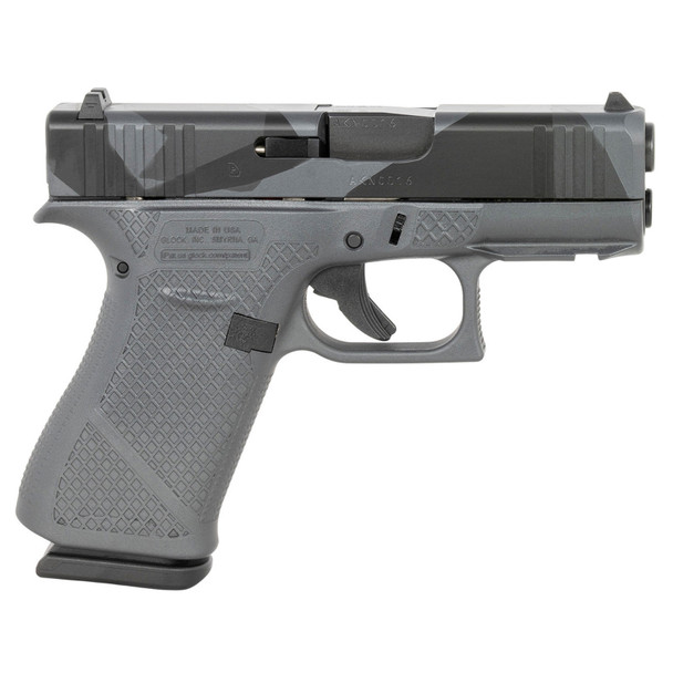 GLOCK 43X 9mm Luger 3.41in 2x 10rd Mags Urban Dazzle Grey w/ Mesh Stippling Pistol (UX4350204FR)