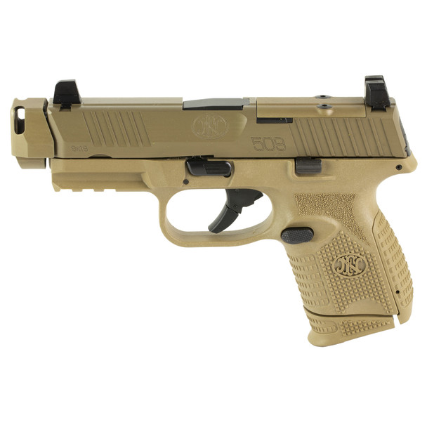FN AMERICA FN 509 Compact MRD 9mm 4.02in 2x10rd Flat Dark Earth Non-Manual Safety Optics Ready Compensated Striker-Fired Pistol (66-101795)