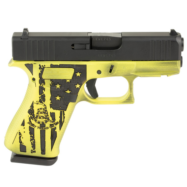 GLOCK 43X 9mm Luger 3.41in 2x 10rd Mags Skydas Cerakote w/ Gadsden Flag Pistol (4350204FRN-GAD-SKY)