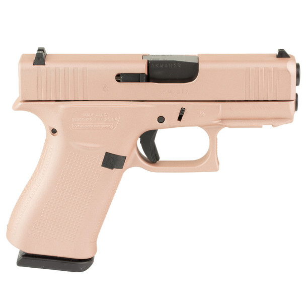 GLOCK 43X 9mm Luger 3.41in Barrel 2x 10rd Mags Custom Rose Gold Cerakote Pistol (UX4350204FRNRGSKY)