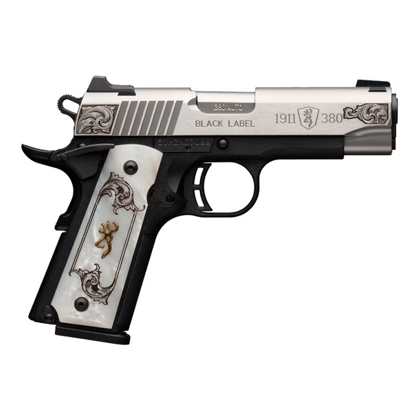 BROWNING 1911-380 Black Label 380 ACP Compact 3.63in 8rd Medallion Pearl/Stainless Pistol (51967492)