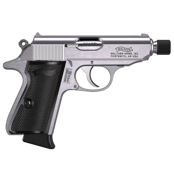 WALTHER PPK/S SD Stainless .32 ACP 3.3in Threaded 2x8rd Semi-Auto Pistol (4796044)