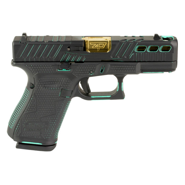 GLOCK 43X 9mm 3.41in Gold Barrel 2x10rd MOS Black/Robins Egg Blue Cerakote Striker-Fired Pistol (PX4350201FRMOSBNTSCT)