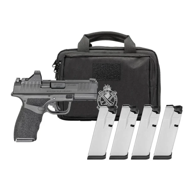 SPRINGFIELD ARMORY Hellcat Pro OSP Gear Pac 9mm 3.7in 4x15rd Black Striker Pistol (HCP9379BOSP-15-PAC)