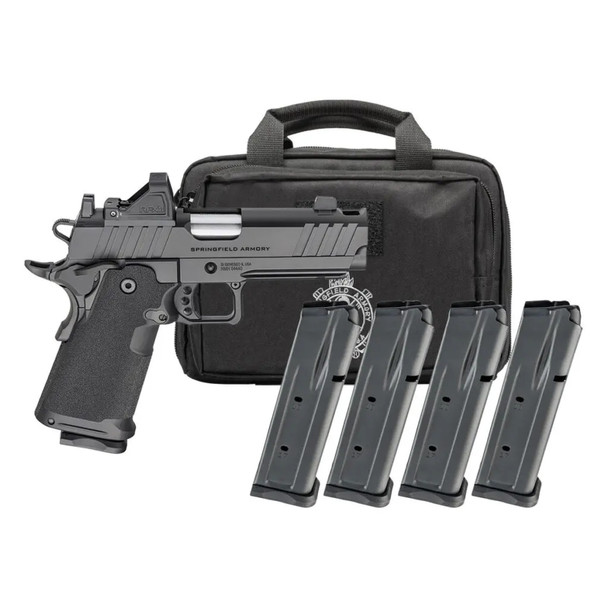 SPRINGFIELD ARMORY 1911 DS Prodigy Comp AOS Gear Pac Low Capacity 9mm 5in 4x10rd Black Single-Action Pistol (PH9119AOSLC-COMP-PAC)