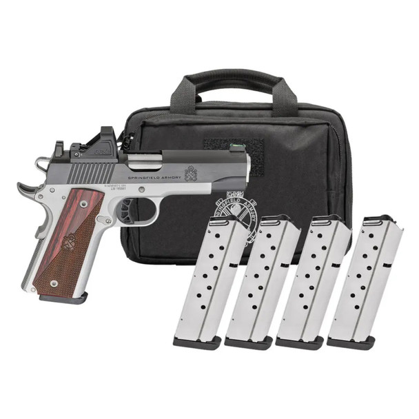 SPRINGFIELD ARMORY 1911 Ronin AOS Gear Pac .45ACP 4.25in 4x8rd Black/Steel Single-Action Pistol (PX9118LAOS-PAC)