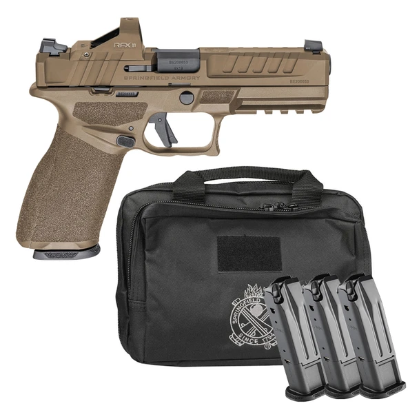 SPRINGFIELD Echelon 4.5F Low Capacity 9mm 4.5in FDE Pistol Pack w/ Viridian RFX11, 4x 10rd Mags, Range Bag (EC9459FLC-U-PAC)