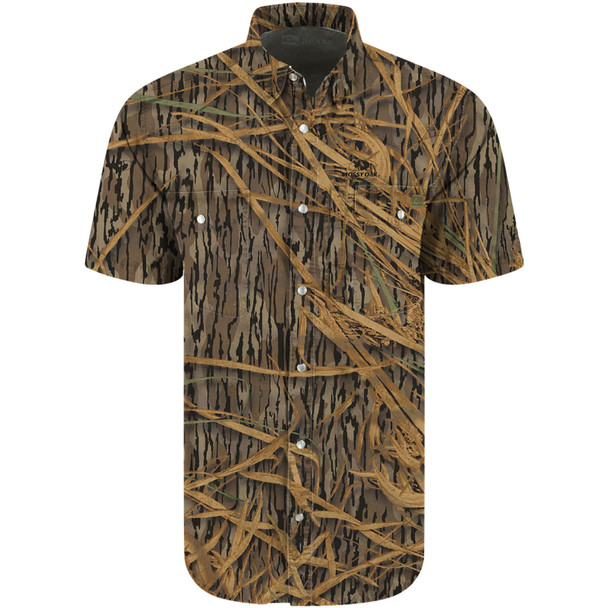 DRAKE Cinco Ranch Western Acid Wash Solid Original Shadowgrass SS Shirt (DS2233-009)