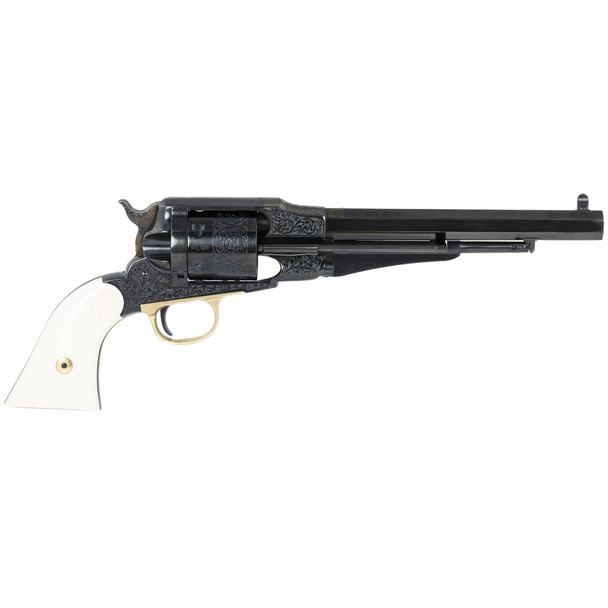 TAYLORS & COMPANY Lawdawg Remington Conversion .45LC 8in 6rd Ivory/Black Engraved Single-Action Revolver (550761)