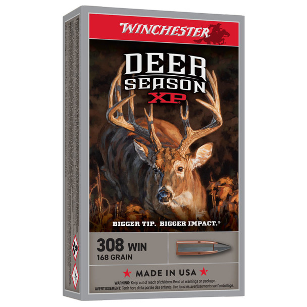 WINCHESTER AMMO Deer Season XP .308 Win 168gr 20rd/Box Rifle Ammo (X308DS2)