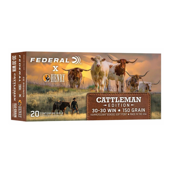FEDERAL Henry Cattleman 30-30 Win 20rd 150Gr BSP Rifle Ammo (LG3030CATT)