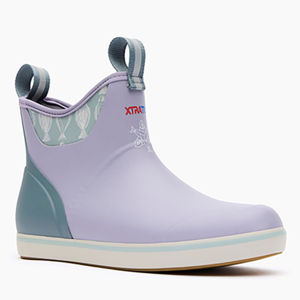 Open-box: XTRATUF Women OTH 6" SLIP O Medium, Color: Lavender Gray/Halibut Print, Size: 10 (XWAB503-100) - Damaged package