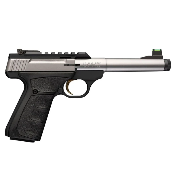 BROWNING Buck Mark Plus Camper Stainless UFX Suppressor Ready .22LR 5.9in 10rd Semi-Auto Pistol (051618490)
