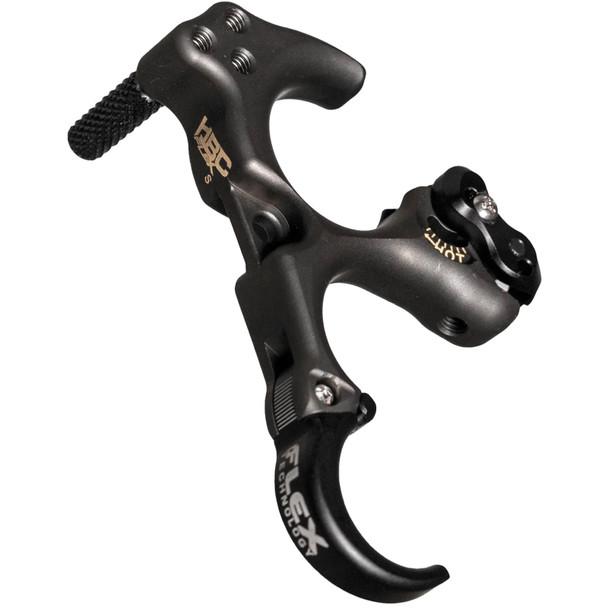 T.R.U. BALL ARCHERY Honey Badger Claw Flex 3 Finger Aluminum/Brass Black Tungsten Brass Small Release (THBF-BT-S)