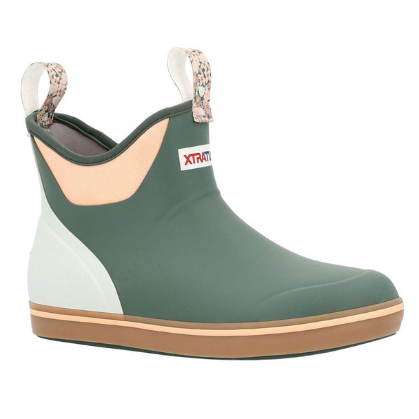 Open-box: XTRATUF Women's 6" Ankle Deck Boot, Color: Garden Green, Size: 11 (XWAB308-M-110) - Damaged package