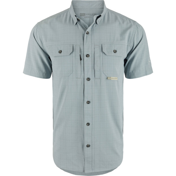 DRAKE Wingshooter Trey Quarry Cross Hatch Short Sleeve Shirt (DS2625-QRU)