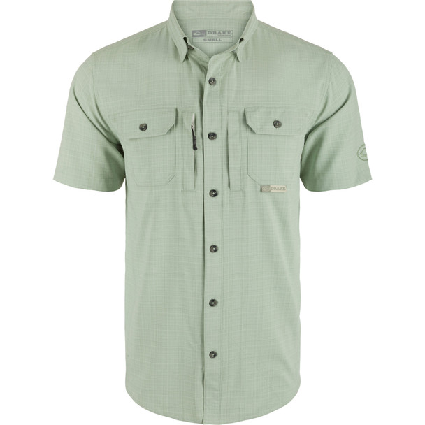 DRAKE WATERFOWL Men's Wingshooter Cross Hatch DS2625 Short Sleeve Shirt (DS2625)