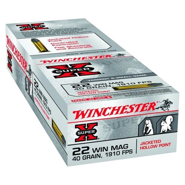 Winchester Ammo WINCHESTER Super-X .22 WMR 40 Grain JHP 50rd Box Ammo (X22MH)