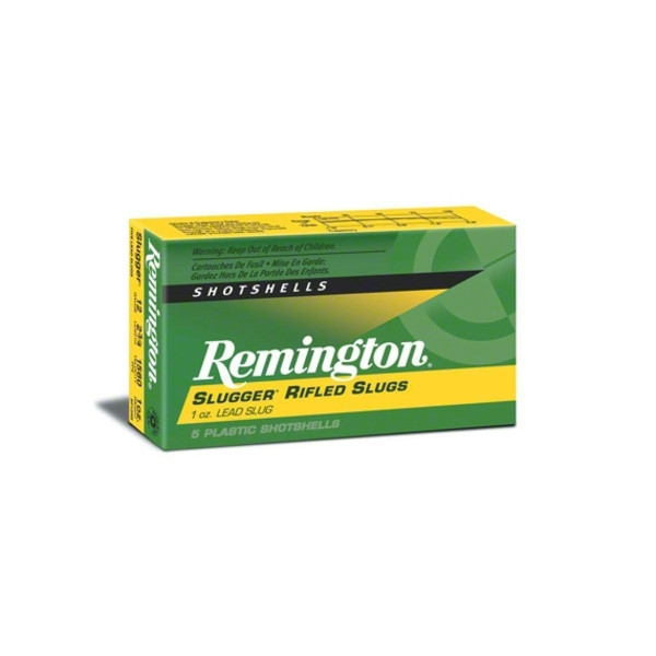 Remington REMINGTON Slugger 12 Gauge 3in Rifled Slug Ammo, 5 Round Box (SP12MRS)