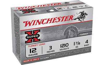 Winchester Ammo WINCHESTER Super-X Turkey Load 12Ga 3in #4 Shotshell Ammo 10 Round Box (X123MT4)