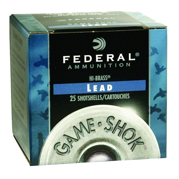 Federal FEDERAL Game-Shok 12 Gauge 2.75in #4 Lead Ammo, 25 Round Box (H1264)
