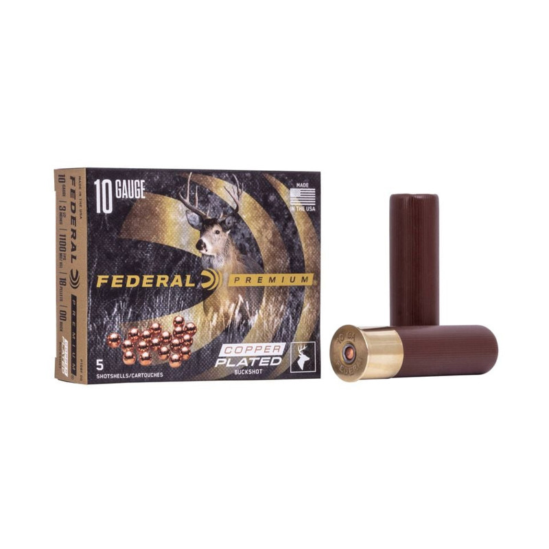 Federal FEDERAL Vital-Shok 10 Gauge 3.5in 00 Buckshot Ammo, 5 Round Box (P108F00)