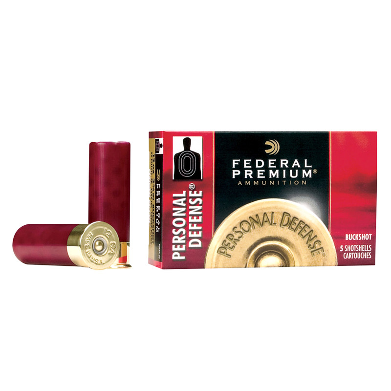Federal FEDERAL Personal Defense 12 Gauge 2.75in 00 Buckshot Ammo, 5 Round Box (PD13200)
