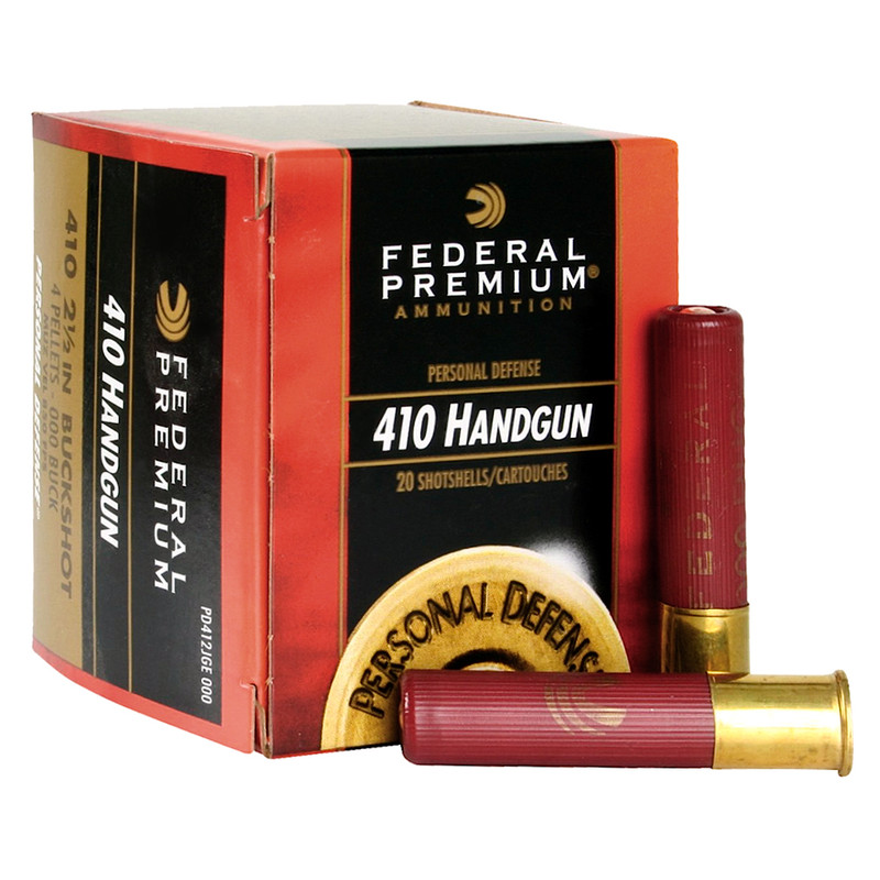 Federal FEDERAL Personal Defense 410 Bore 2.5in 00 Buckshot Ammo, 20 Round Box (PD412JGE000)