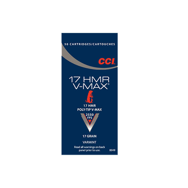 CCI CCI Speer V-Max 17 HMR 17 Grain Poly Tip Ammo, 50 Round Box (49)