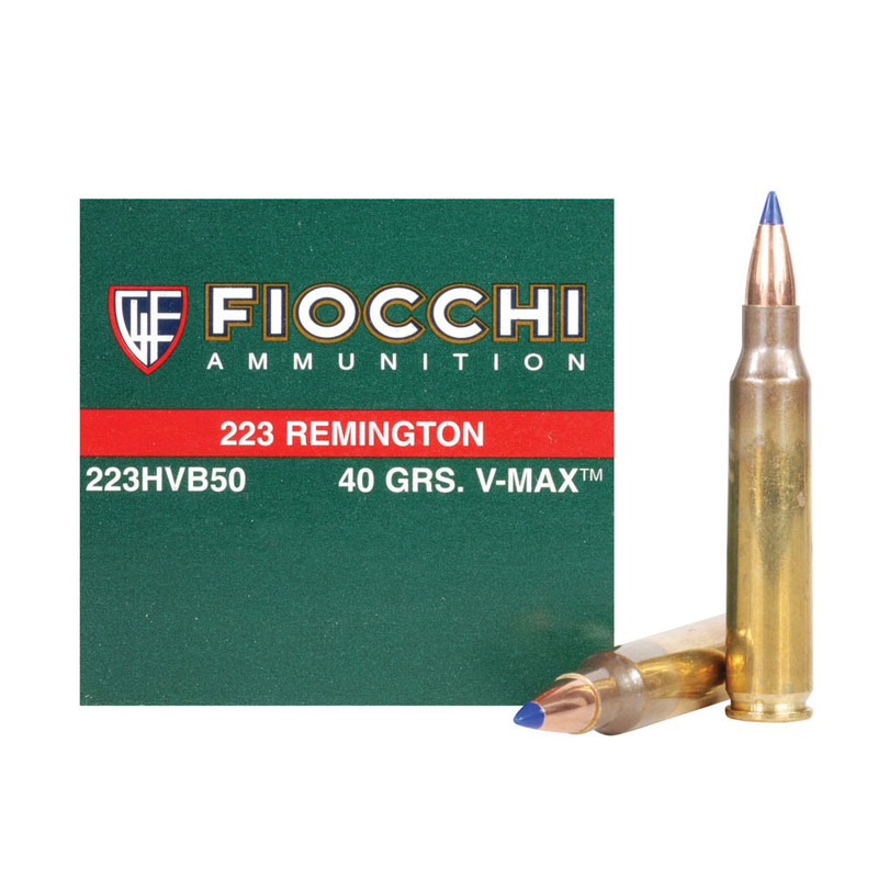 Fiocchi FIOCCHI 223 Rem. 40 Grain V MAX Ammo, 50 Round Box (223FHVB)