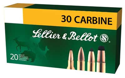 Sellier & Bellot SELLIER & BELLOT 30 Carbine 110 Grain FMJ Ammo, 50 Round Box (SB30A)