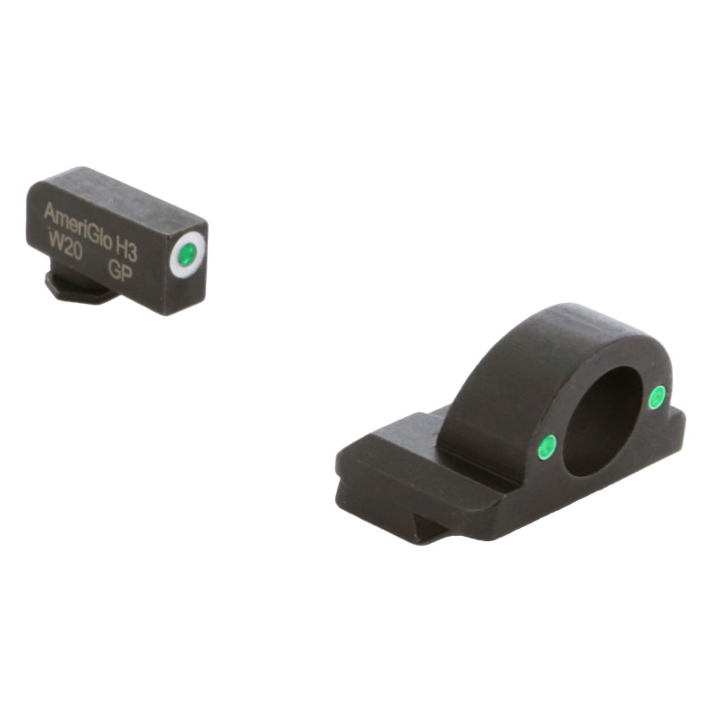 AmeriGlo AMERIGLO For Glock Ghost Ring Green with White Outline Front & Green Rear Sights (GL-125)