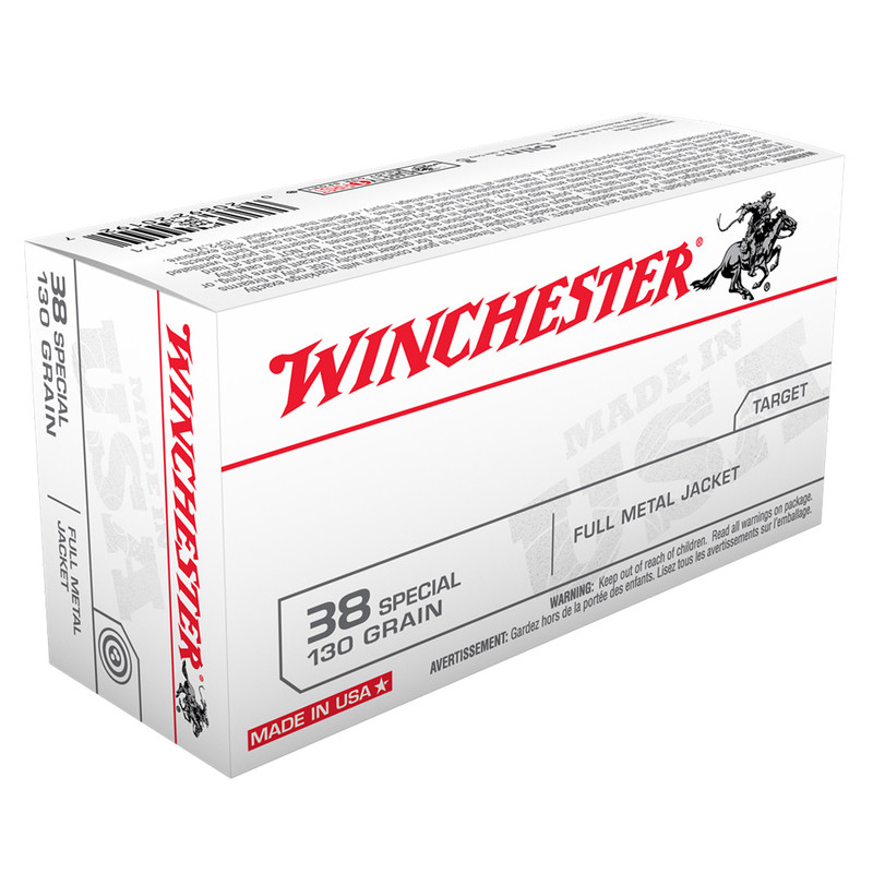 Winchester Ammo WINCHESTER USA 38 Special 130Gr Full Metal Jacket 50/500 Handgun Ammo (Q4171)