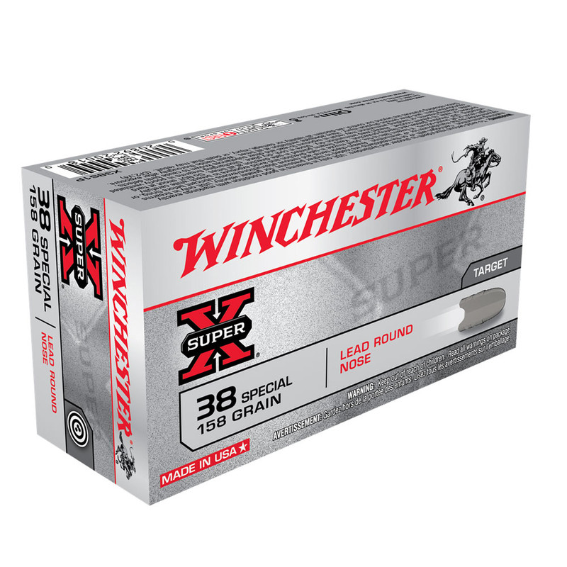 Winchester Ammo WINCHESTER Super-X .38 Special 158Gr LRN 50rd Box Ammo (X38S1P)
