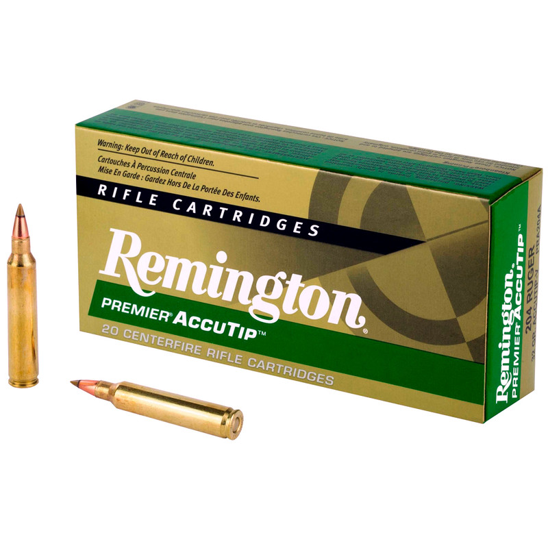 Remington REMINGTON Premier AccuTip 204 Ruger 32Gr Soft Point 20rd Box Bullets (PRA204A)