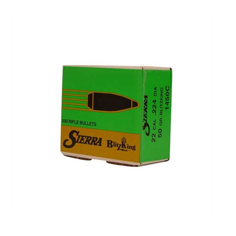 Sierra SIERRA BlitzKing .22 Caliber .224" 50Gr BT 500rd Box Bullets (1450C)